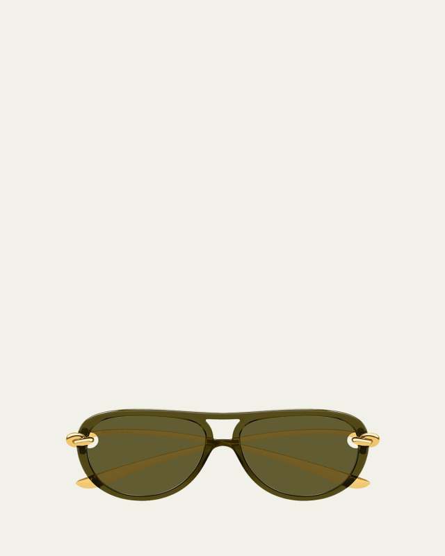 Knot Acetate & Metal Aviator Sunglasses